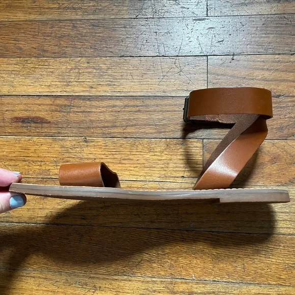 EUC Madewell Women's Boardwalk Ankle-Strap Sandal in English Saddle Size 9 - Picture 5 of 10